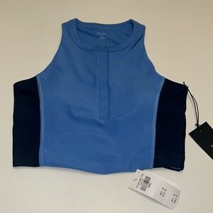 Abercrombie sports bra crop top YBP sculptLUX Plunge Henley Slim Tank Size S NWT